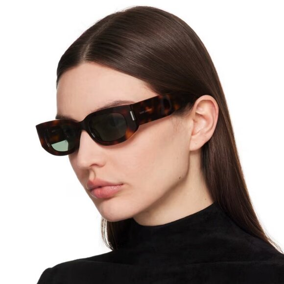 NEW SL697 002 SAINT LAURENT SUNGLASSES UNISEX HAVANA SQUARE EYEWEAR SL 697 002 - Picture 1 of 4